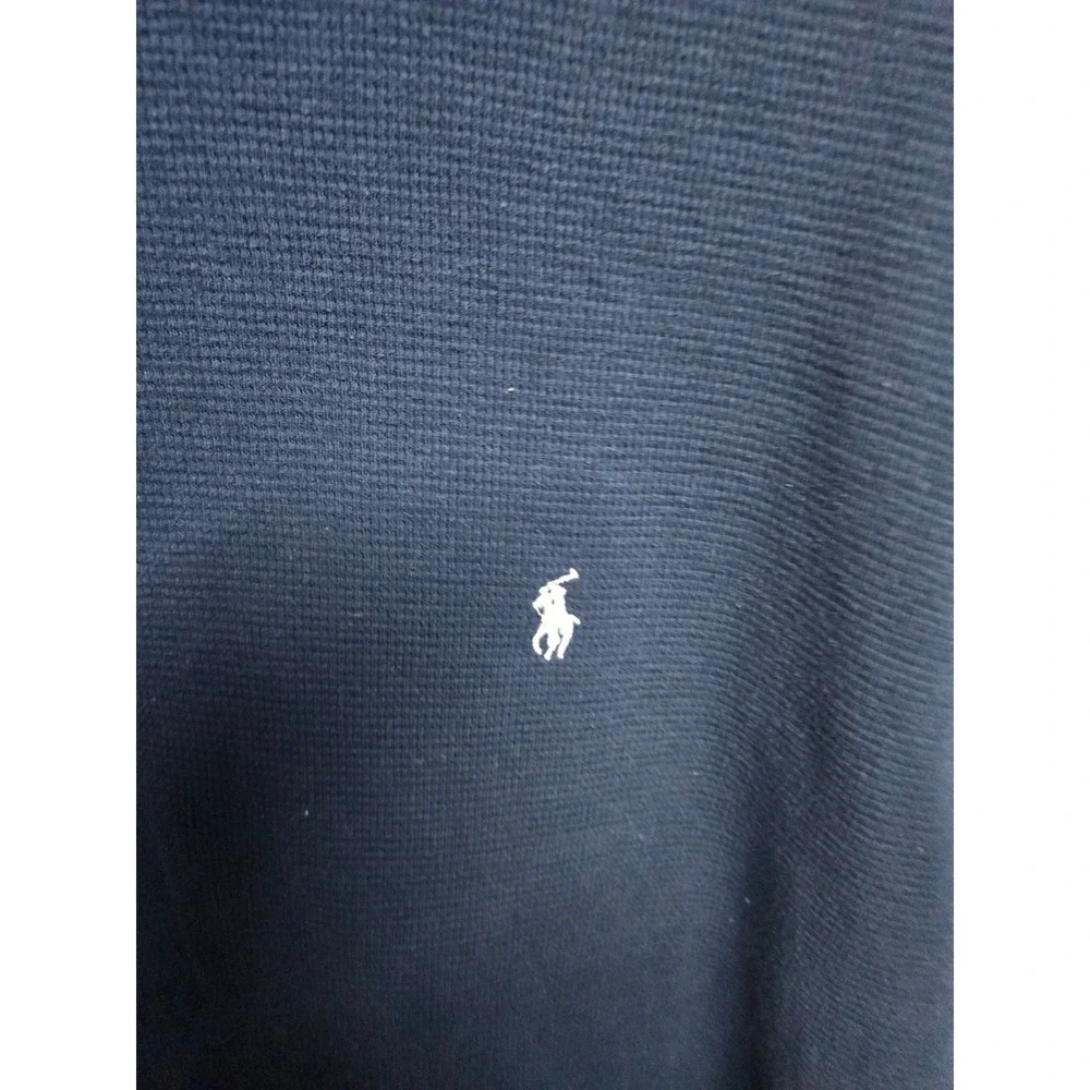 Polo Ralph Lauren Mens 2XL Navy Blue Waffle Knit Thermal Long Sleeve Shirt